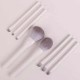 8Pcs Multi Gradient Color Handle Strong Power Powder Brush Powder Eye Shadow Foundation Brushes Makeup Set With Pu Bag